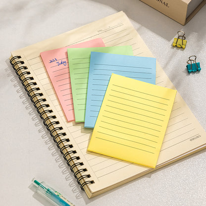 Notes adeziv, hartie, 101 x 152 mm 4 x 25 file R-V-G-A liniat - Deli