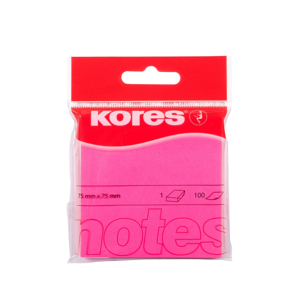 Notes adeziv, hartie, 75 x 75 mm, diverse culori, 100 file/set - Kores