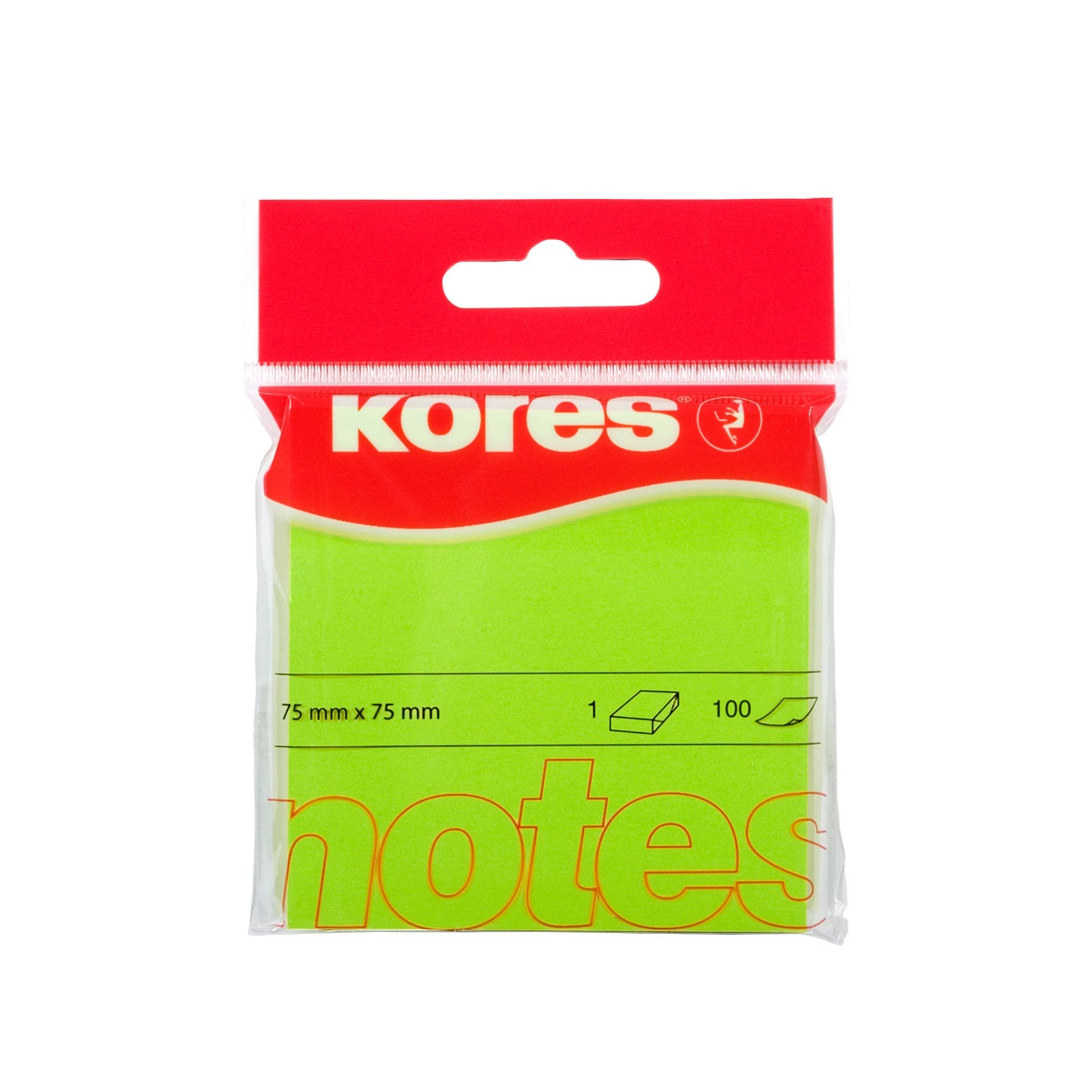 Notes adeziv, hartie, 75 x 75 mm, diverse culori, 100 file/set - Kores