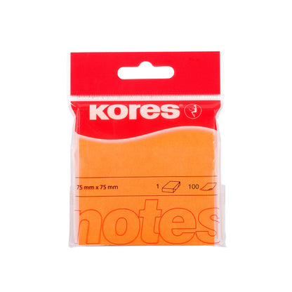 Notes adeziv, hartie, 75 x 75 mm, diverse culori, 100 file/set - Kores