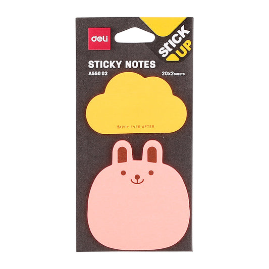 Notes adeziv, hartie, 76 x 76 mm, animale, 2 x 20 file - Deli