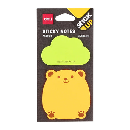 Notes adeziv, hartie, 76 x 76 mm, animale, 2 x 20 file - Deli