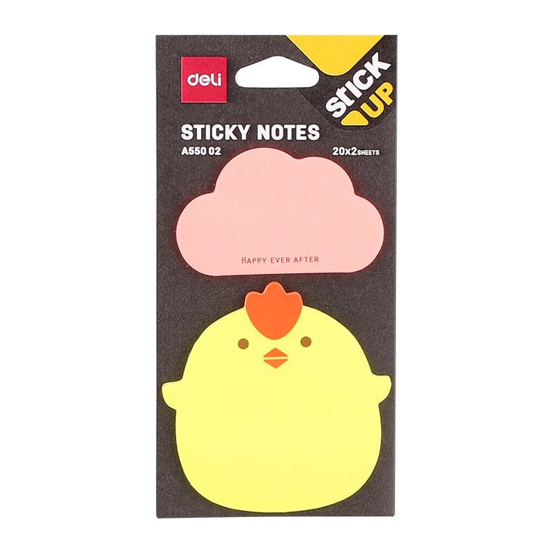 Notes adeziv, hartie, 76 x 76 mm, animale, 2 x 20 file - Deli
