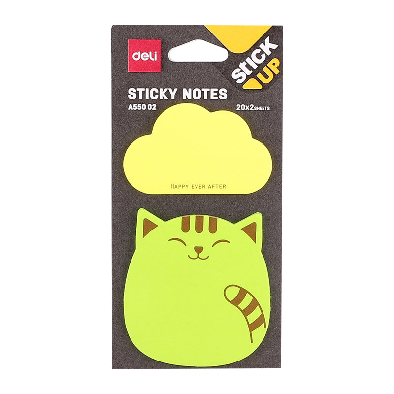 Notes adeziv, hartie, 76 x 76 mm, animale, 2 x 20 file - Deli