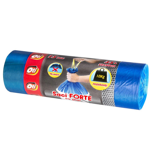 Saci menajeri, 15 bucati, cu snur 35L - Oti Forte