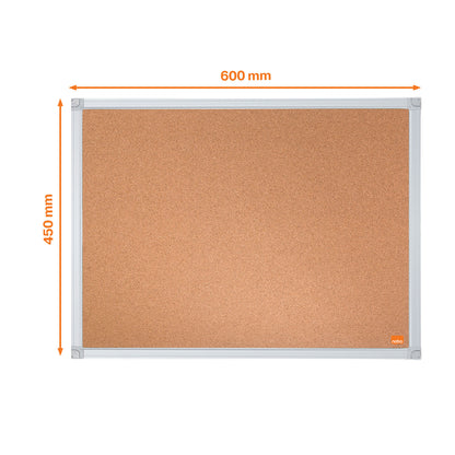 Panou pluta 60 x 45cm rama aluminiu Essentials - NOBO