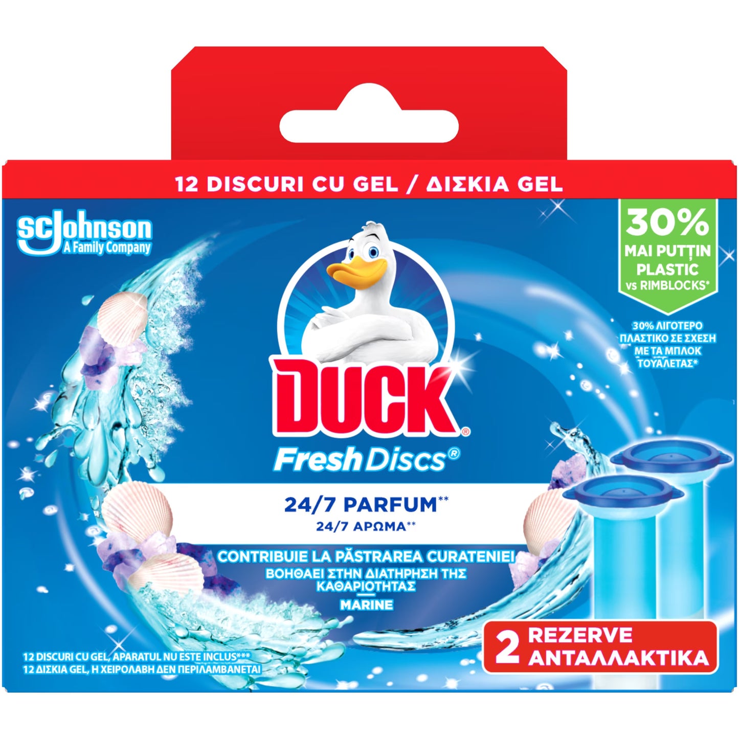 Odorizant wc baie Fresh Discs 2buc x 36 ml - Duck