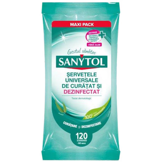 Servetele umede dezinfectante, 120 buc - Sanytol