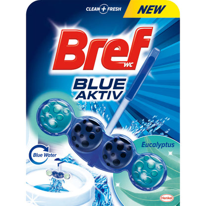Odorizant wc,  Blue Aktiv Ocean Eucaliptus, cu bile, 50g - Bref