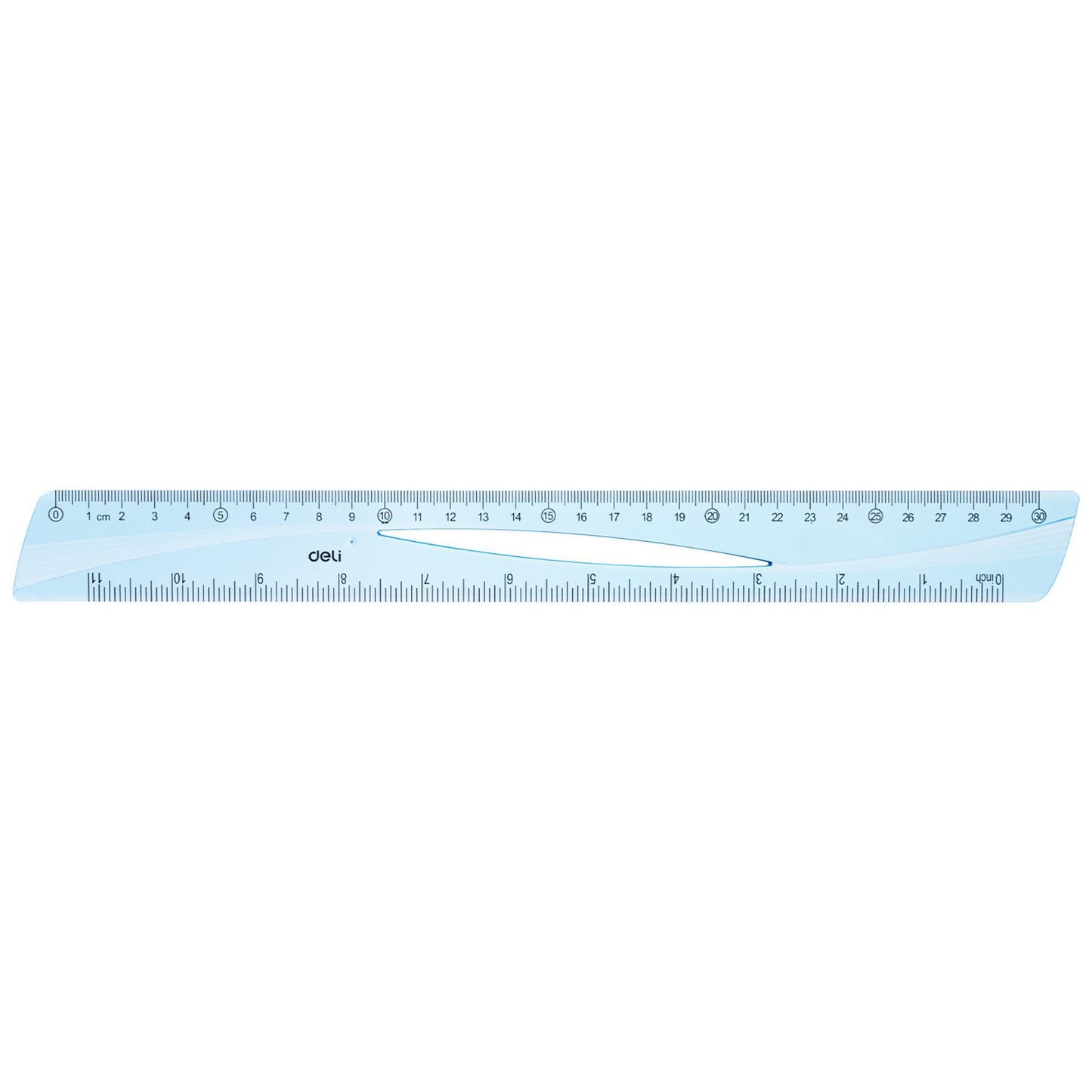 Rigla albastra transparenta 30 cm - DELI