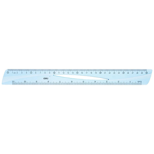 Rigla albastra transparenta 30 cm - DELI