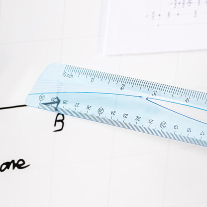 Rigla albastra transparenta 30 cm - DELI
