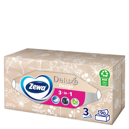 Servetele faciale, 90 foi, 3 straturi - Zewa Deluxe Design