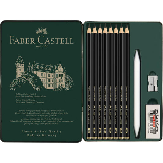 Creion grafit mat Pitt 11 buc/set - FABER CASTELL