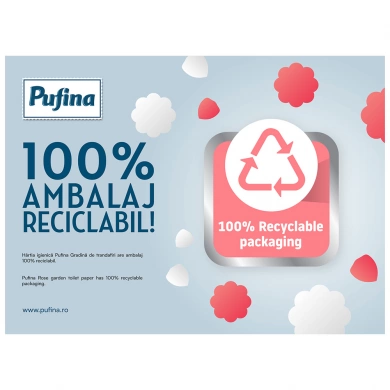 Hartie igienica, 8 role, 3 straturi - Pufina