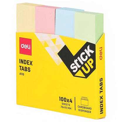 Index adeziv, hartie, 19 x 76 mm, 4 culori, 100 file - Deli