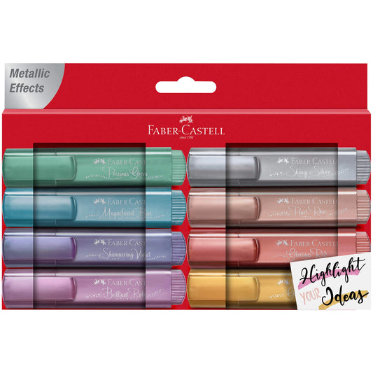 Textmarker, 8 buc/set - FABER-CASTELL Metallic